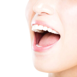 closeup young woman with great healthy white teeth